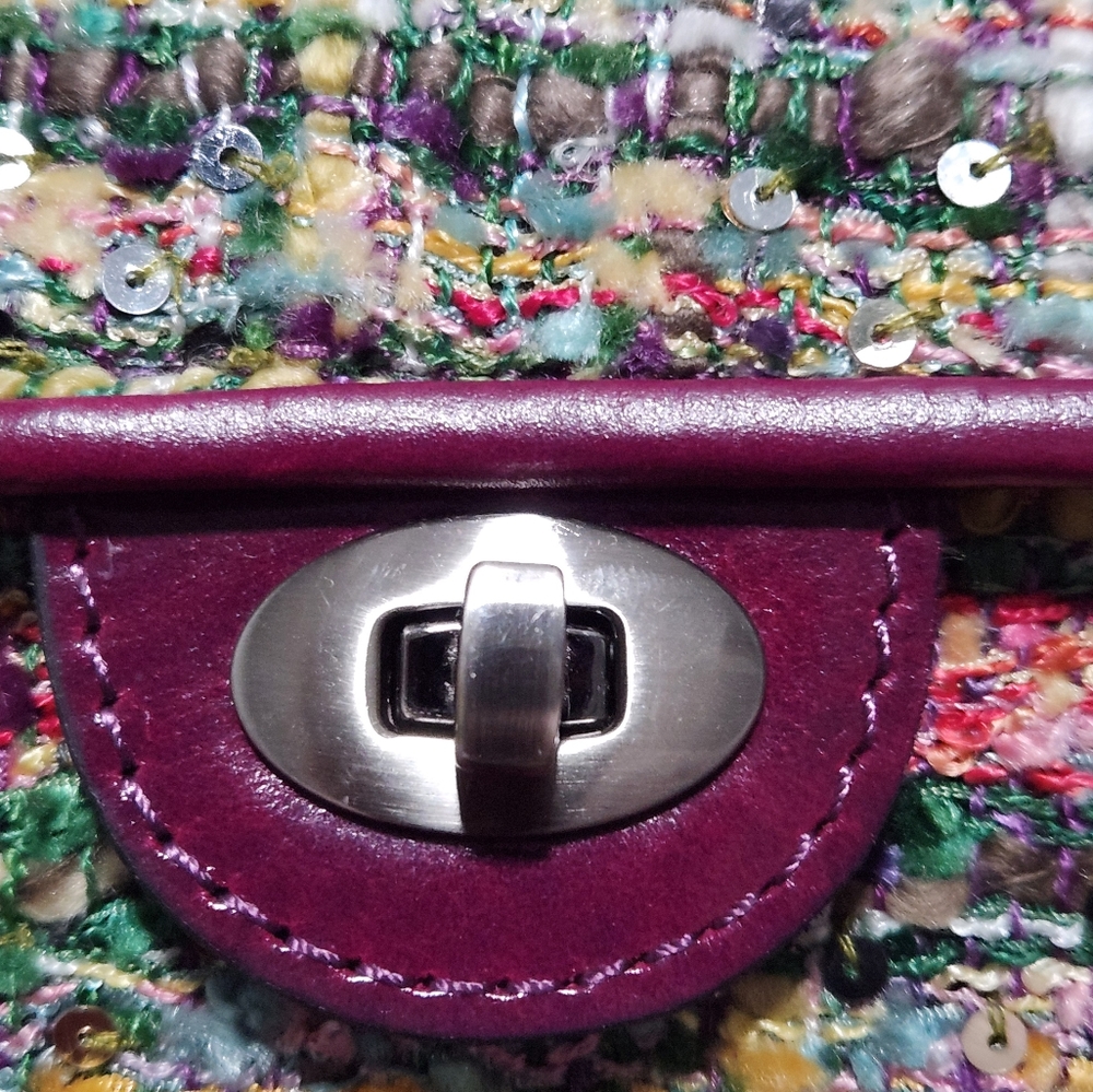 Patricia Nash Lorenza tweed sequin flap shoulder bag - Picture 6 of 16